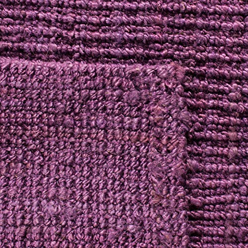 Safavieh Natural Fiber Collection NF447B Handmade Chunky Textured Premium Jute 0.75-inch Thick Area Rug, 5' x 8', Purple