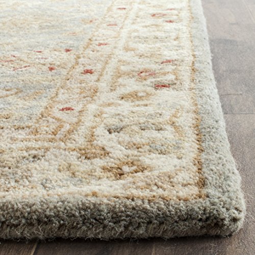 Safavieh Antiquities Collection AT822A Handmade Traditional Oriental Grey Blue and Beige Wool Runner (2'6" x 18')