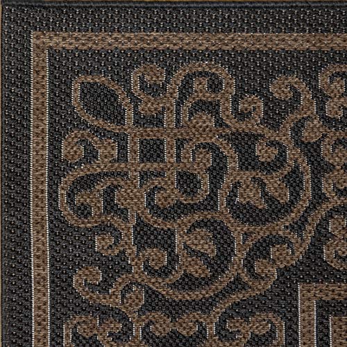 Gertmenian 21602 Furman Outdoor Rug Patio Area Carpet, 9' x 13' X Large, Abstract Border Raven