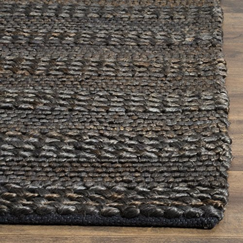 Safavieh Natural Fiber Collection NF212C Hand-woven Jute Area Rug, 9' x 12', Charcoal