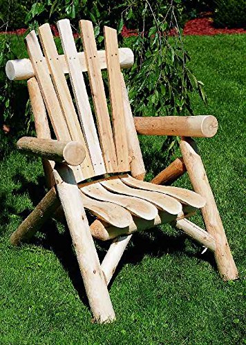 Lakeland Mills Cedar Log Patio Lounge Chair (Set of 2) with End Table