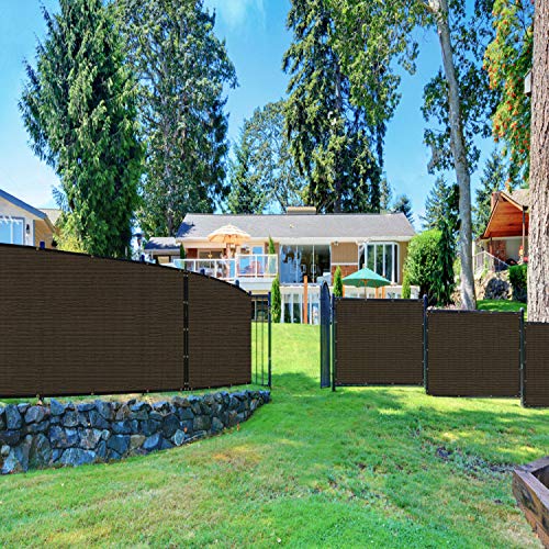 Windscreen4less Heavy Duty Privacy Screen Fence in Color Solid Black 8' x 116' Brass Grommets w/3-Year Warranty 150 GSM (Customized Size)