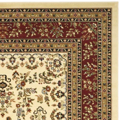 SAFAVIEH Lyndhurst Collection LNH331A Traditional Oriental Non-Shedding Living Room Bedroom Dining Home Office Area Rug, 8' x 11', Ivory / Red