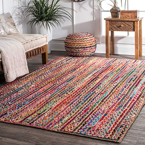 nuLOOM Aleen Braided Cotton/ Jute Rug, 8' x 10', Multi