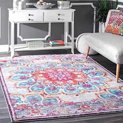 nuLOOM Kiyoko Vintage Floral Area Rug, 8' x 10', Pink