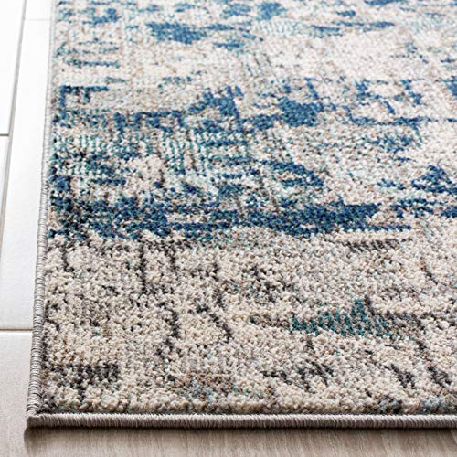 Safavieh Madison Collection MAD460K Modern Contemporary Abstract Area Rug, 9' x 12', Grey/Blue