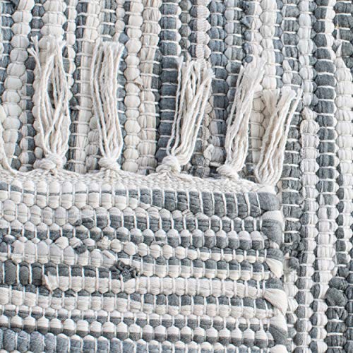 Safavieh Montauk Collection MTK753A Handmade Flatweave Silver Cotton Area Rug (10' x 14')