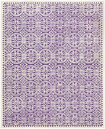 Safavieh Cambridge Collection CAM123K Handmade Moroccan Premium Wool Area Rug, 6' x 9', Purple / Ivory