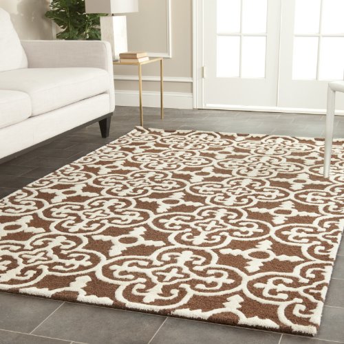 Safavieh Cambridge Collection CAM133H Handmade Moroccan Wool Area Rug, 9' x 12', Dark Brown/Ivory