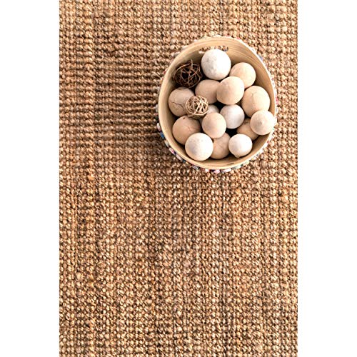 nuLOOM Ashli Handwoven Solid Jute Rug, 8' 6" x 11' 6", Natural