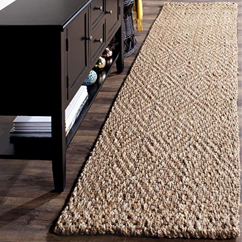 Safavieh Natural Fiber Collection NF181A Handmade Premium Jute Runner, 2'3" x 18' , Natural