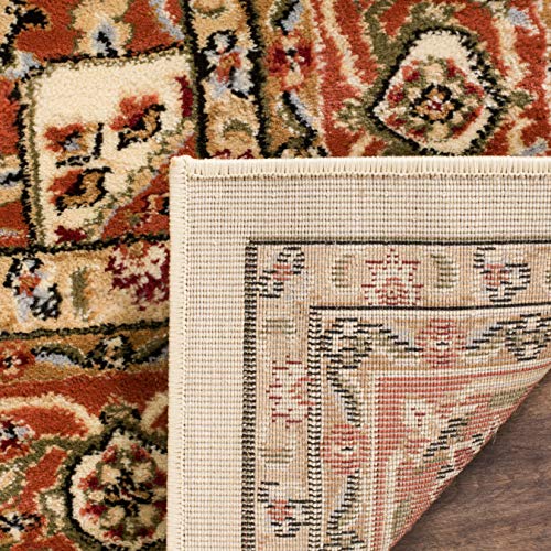 Safavieh Lyndhurst Collection LNH330R Traditional Oriental Medallion Ivory and Rust Square Area Rug (10' Square)