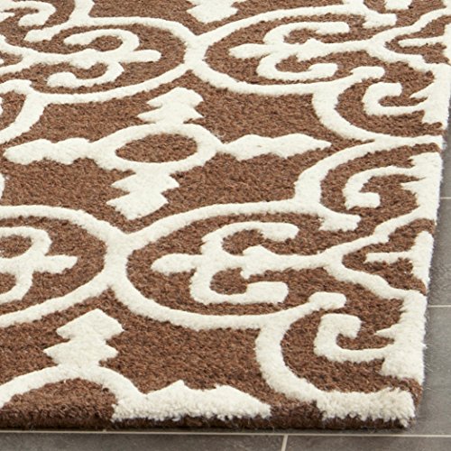 Safavieh Cambridge Collection CAM133H Handmade Moroccan Wool Area Rug, 9' x 12', Dark Brown/Ivory