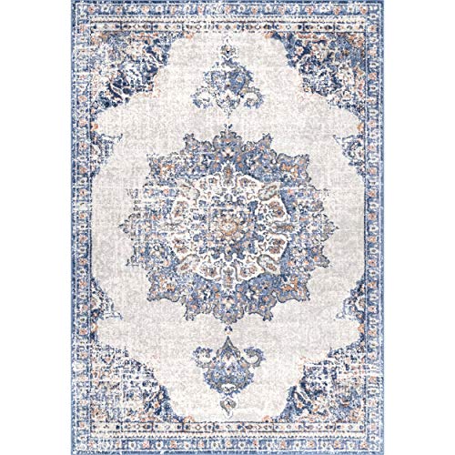 nuLOOM Leola Tabitha Medallion Vintage Area Rug, 6' 7" x 9', Beige