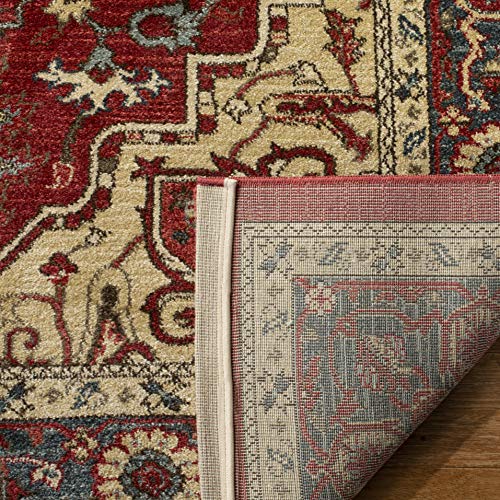 Safavieh Mahal Collection MAH698Q Traditional Oriental Area Rug, 9' x 12', Red/Cream