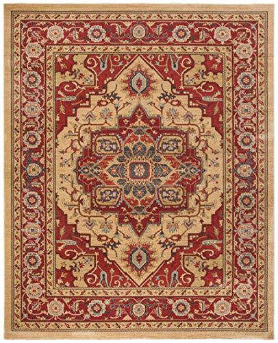 Safavieh Mahal Collection MAH698A Traditional Oriental Red and Natural Area Rug (12' x 18')