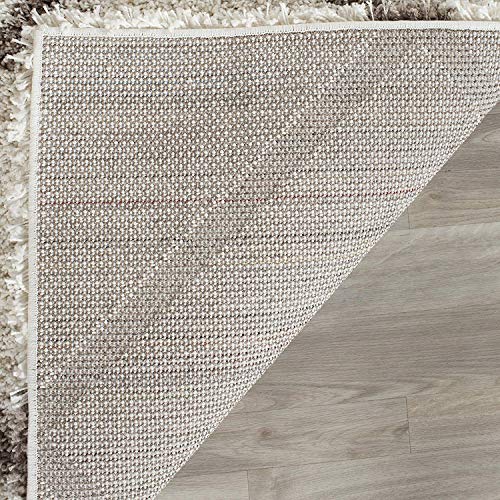 SAFAVIEH Hudson Shag Collection SGH281D Modern Diamond Trellis Non-Shedding Living Room Bedroom Dining Room Entryway Plush 2-inch Thick Area Rug, 6' x 9', Ivory / Beige