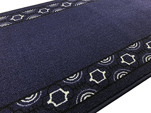 RugStylesOnline Custom Runner Trellis Border Roll Runner 26 Inch Wide x Your Length Size Choice Slip Skid Resistant Rubber Back (Royal Blue, 33 ft x 26 in)