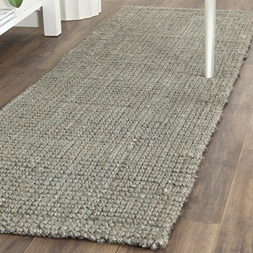 Safavieh Natural Fiber Collection NF730B Handmade Farmhouse Premium Jute Runner, 2'3" x 17' , Green / Grey