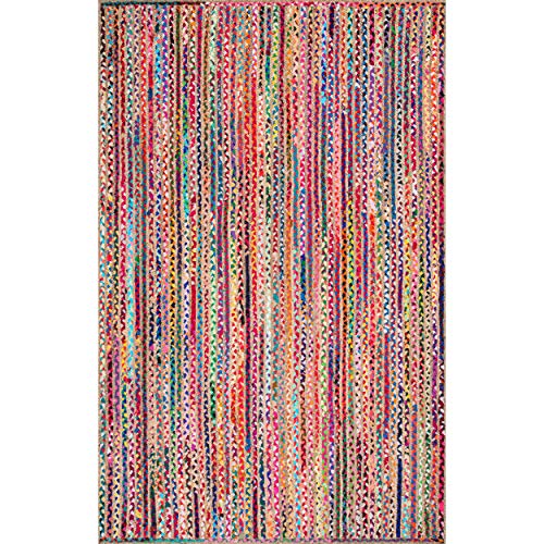 nuLOOM Aleen Braided Cotton/ Jute Rug, 8' x 10', Multi