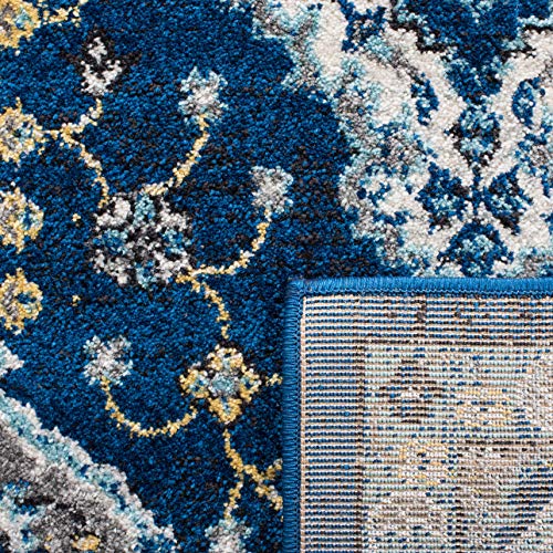 Safavieh Evoke Collection EVK224A Contemporary Bohemian Royal Blue and Ivory Area Rug (9' x 12')