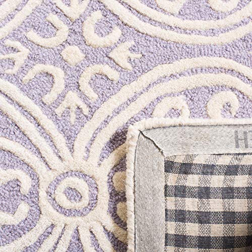 Safavieh Cambridge Collection CAM123C Handmade Moroccan Wool Area Rug, 8' x 10', Lavender/Ivory