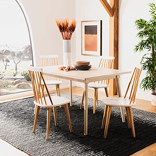 Safavieh American Homes Collection Burris Country Farmhouse Natural and White Spindle Side Chair (Set of 2)