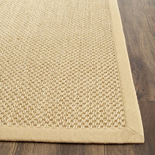 Safavieh Natural Fiber Collection NF443A Border Sisal Runner, 2'6" x 18' , Maize / Wheat