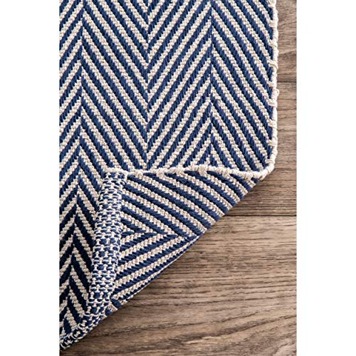 nuLOOM Kimberely Hand Loomed Area Rug, 9' x 12', Navy