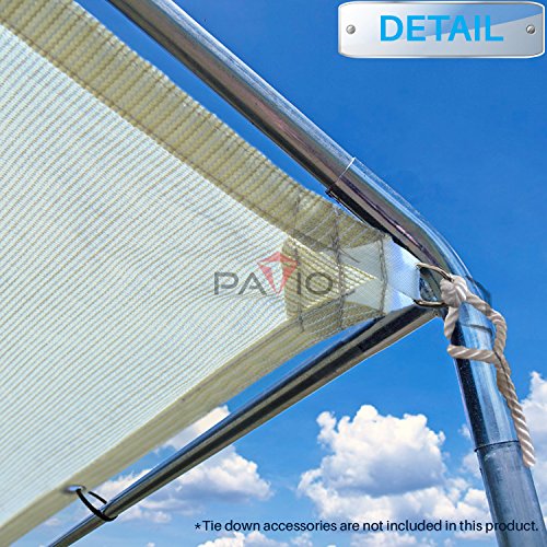 Patio Paradise 9' x 39' Straight Edge Sun Shade Sail, Beige Rectangle Outdoor Shade Cloth Pergola Cover UV Block Fabric - Custom 3 Year Warrenty