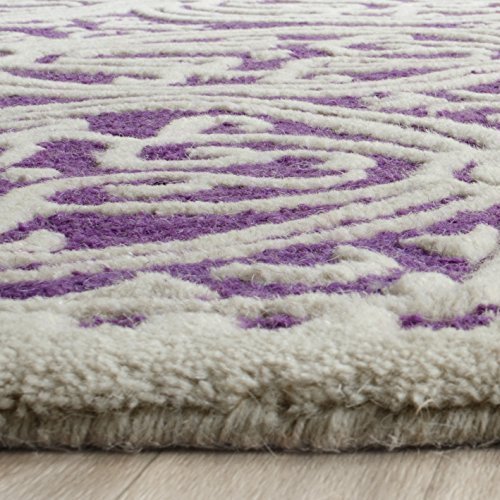 Safavieh Cambridge Collection CAM123K Handmade Moroccan Wool Area Rug, 8' x 10', Purple/Ivory