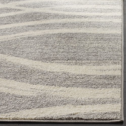 SAFAVIEH Adirondack Collection ADR125B Modern Wave Distressed Non-Shedding Living Room Bedroom Dining Home Office Area Rug, 6' x 9', Grey / Cream