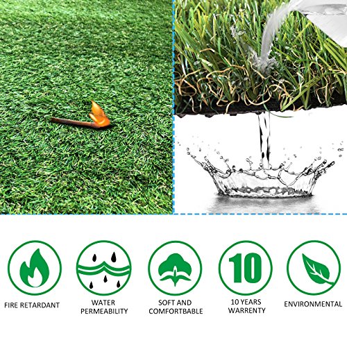 · Petgrow · Realistic Artificial Grass Turf -9FTX19FT(171 Square FT),Indoor Outdoor Garden Lawn Landscape Synthetic Grass Mat - Thick Fake Grass Rug