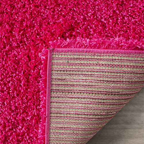 SAFAVIEH Laguna Shag Collection SGL303J Solid Non-Shedding Living Room Bedroom Dining Room Entryway Plush 2-inch Thick Area Rug, 8' x 10', Fuchsia