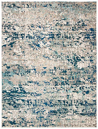 Safavieh Madison Collection MAD460K Modern Contemporary Abstract Area Rug, 9' x 12', Grey/Blue