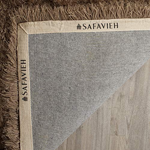 Safavieh Venice Shag Collection SG256T Handmade Glam 3-inch Extra Thick Area Rug, 8' x 10', Taupe