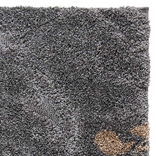 Safavieh Florida Shag Collection SG464-8013 Grey and Beige Area Rug (8' x 10')