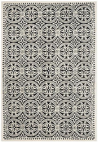 Safavieh Cambridge Collection CAM123E Handmade Moroccan Wool Area Rug, 6' x 9', Black/Ivory