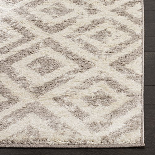 SAFAVIEH Amsterdam Collection AMS105A Diamond Trellis Distressed Non-Shedding Living Room Bedroom Dining Home Office Area Rug, 9' x 12', Ivory / Mauve