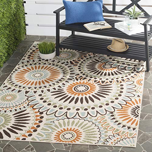 Safavieh Veranda Collection VER091-0614 Indoor/ Outdoor Area Rug, 8' x 10', Cream/Green