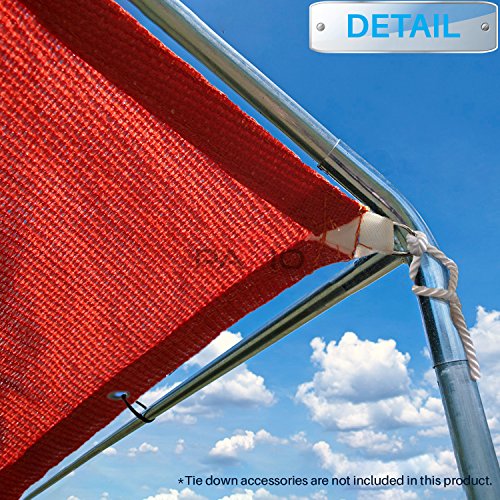 Patio Paradise 13' x 32' Straight Edge Sun Shade Sail, Red Rectangle Outdoor Shade Cloth Pergola Cover UV Block Fabric - Custom 3 Year Warrenty