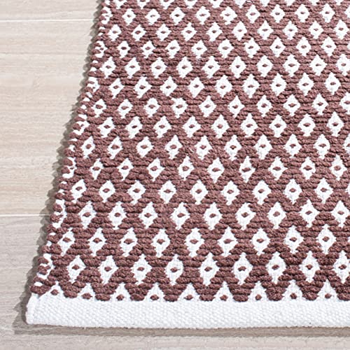 Safavieh Boston Collection BOS685A Handmade Flatweave Cotton Area Rug, 5' x 8', Brown