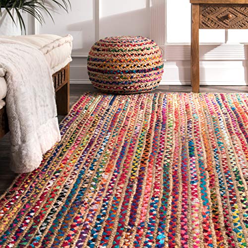 nuLOOM Aleen Braided Cotton/ Jute Rug, 8' x 10', Multi