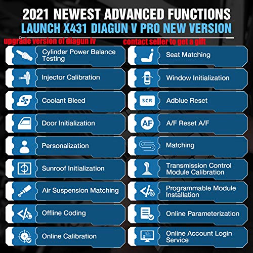 2021 New LAUNCH X431 Diagun V Bidirectional Scan Tool All System Diagnostic Tool with ECU Coding,Key Program,Active Test,31+ Reset Service,Guided Function,AutoAuth for FCA SGW,Same Functions as X431 V