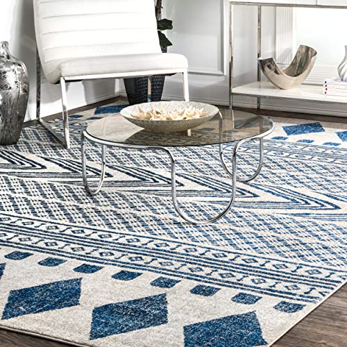 nuLOOM Shaina Tribal Area Rug, 8' 10" x 12', Blue