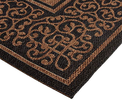 Gertmenian 21589 Furman Outdoor Rug Patio Area Carpet, 8' x 10' Large, Abstract Border Raven