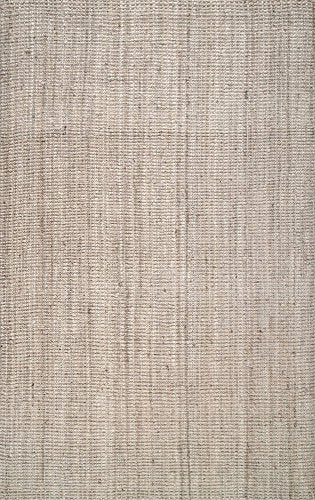 nuLOOM Ashli Handwoven Solid Jute Rug, 8' 6" x 11' 6", Off White