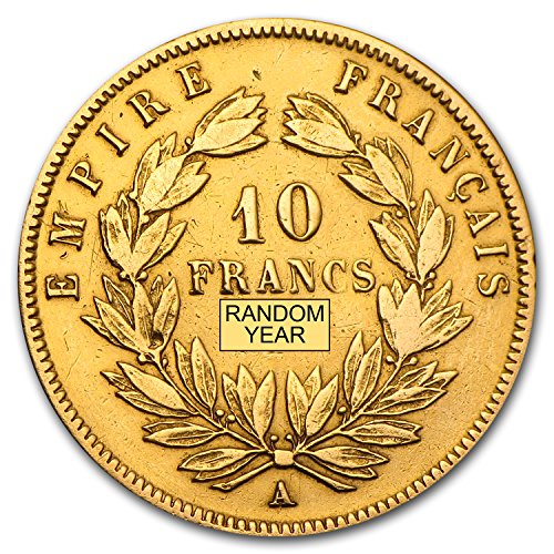 1854 FR - 1860 France Gold 10 Francs Napoleon III Avg Circ Gold Very Good