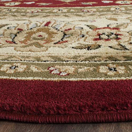 Safavieh Lyndhurst Collection LNH312A Traditional Oriental Red and Ivory Round Area Rug (8' Diameter)