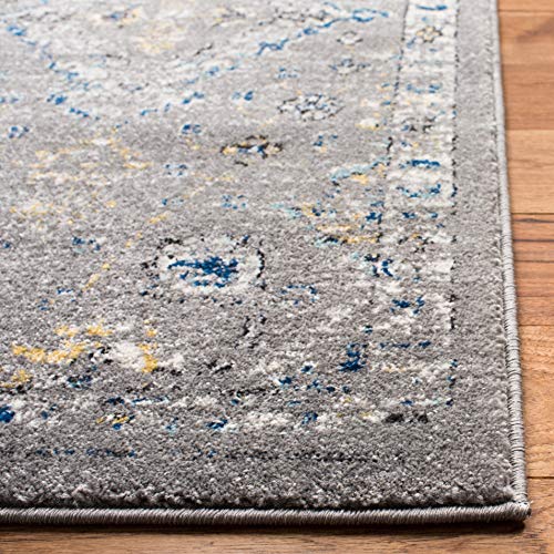 Safavieh Evoke Collection EVK224G Contemporary Dark Grey and Yellow Area Rug (9' x 12')